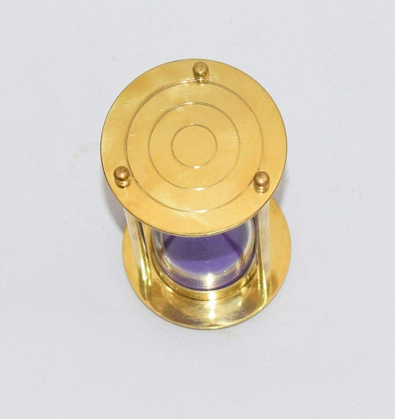Purple Sand Timer Glass Sand Clock 3 Minutes Brass Hourglass - Image 2
