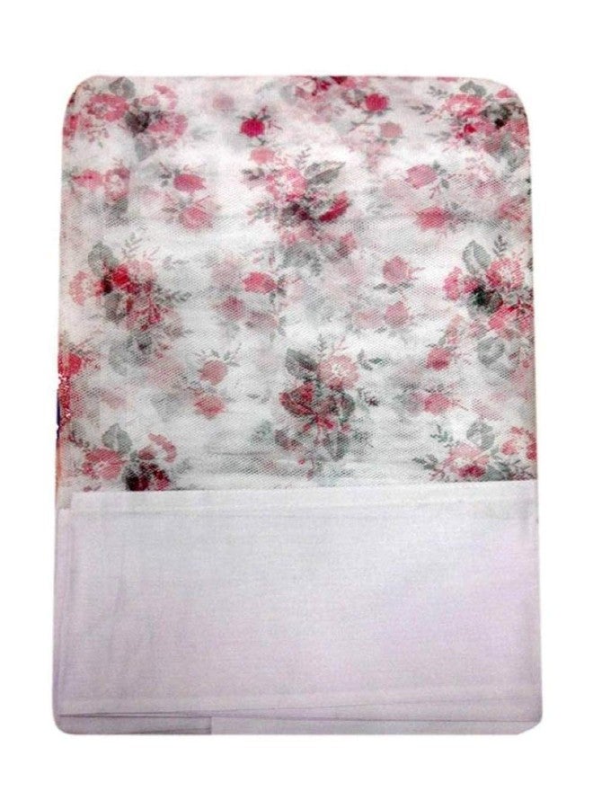 Ans Mosquito Net for Bed Floral with Cotton Border Free Air Flow (White, 4 x 6.5 ft Single Medium Bed) - Image 5