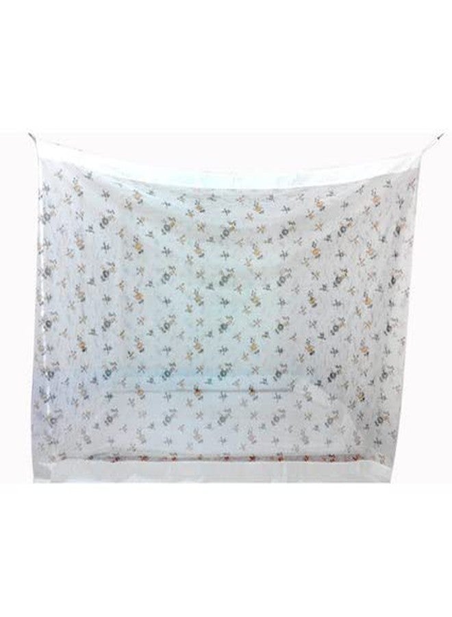 Ans Mosquito Net for Bed Floral with Cotton Border Free Air Flow (White, 4 x 6.5 ft Single Medium Bed) - Image 4