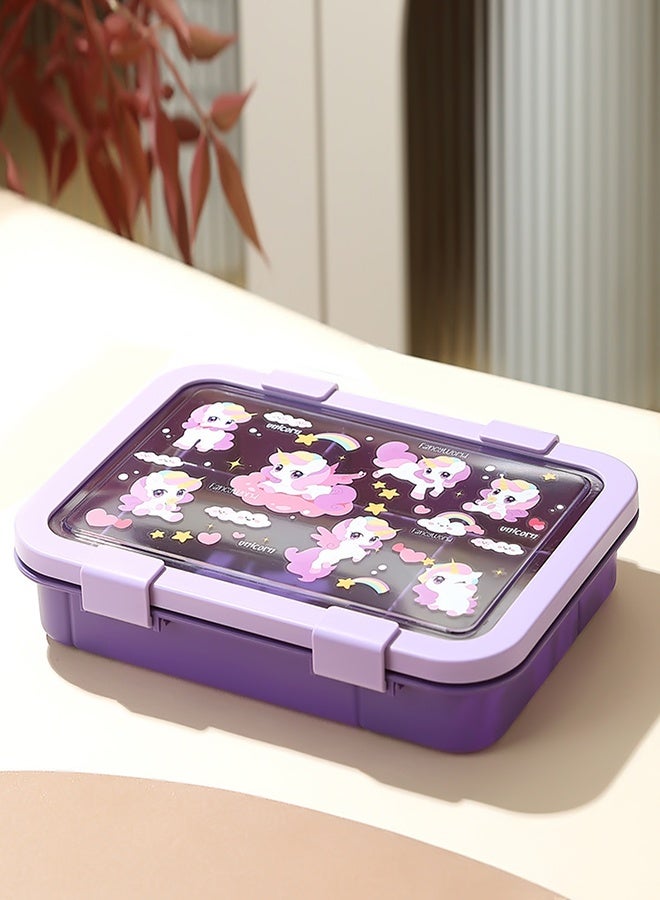 LITTLE SURPRISE BOX Little Surprise Box,5Sections Purple Unicorn Lunch Box For Kids - Image 4