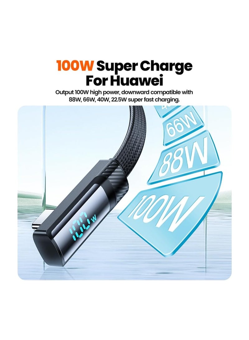 USB A-to-C fast charging data cable with intelligent display of charging power supports PD QC 3.0/4.0, suitable for charging some mobile phone models such as Samsung Xiaomi LG Vivo