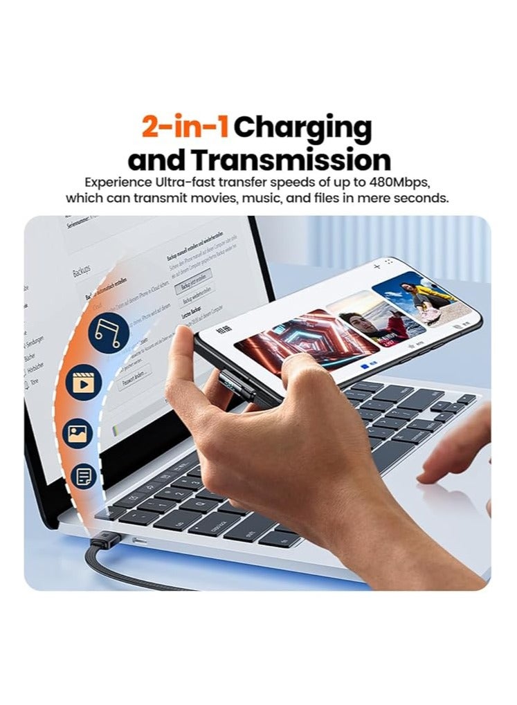 USB A-to-C fast charging data cable with intelligent display of charging power supports PD QC 3.0/4.0, suitable for charging some mobile phone models such as Samsung Xiaomi LG Vivo