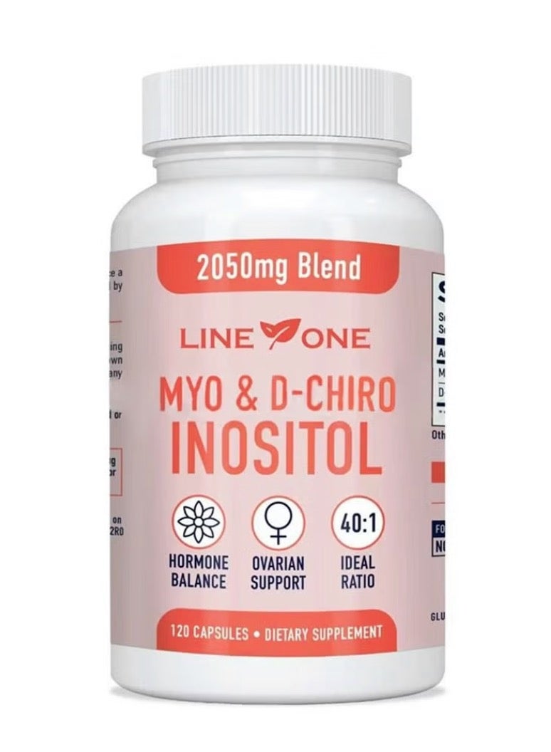 LINE ONE Myo & D-Chiro Inositol 2050 mg ,Fertility and Pcos Support, Hormone Balance,Dietary Supplement 120 Capsules - Image 1