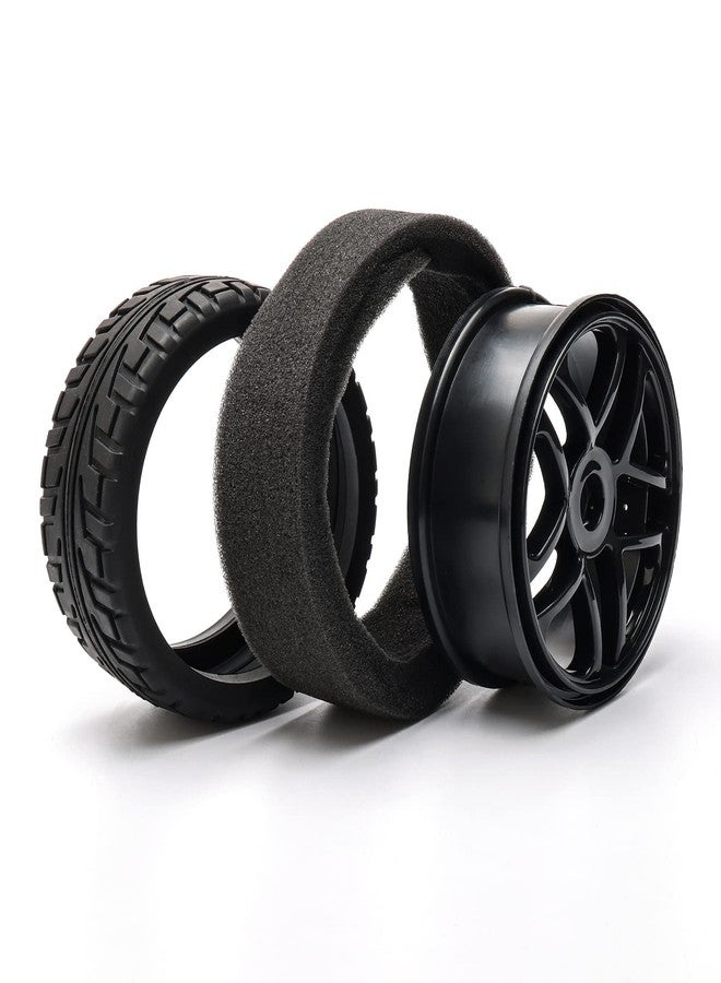 Jiuwu 4pcs Wheel Rim Rubber Tires RC 1:8 Off-Road Tyre 17mm Hexagonal Joint Black - Image 5