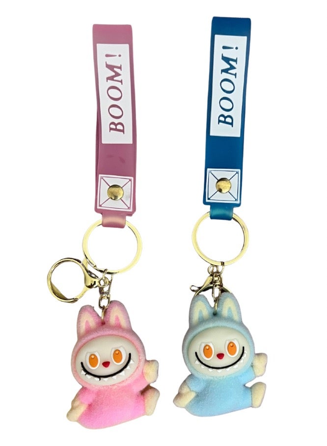 Boomah Accessories Labubu Cute Small 2-Piece Keychain Set – Adorable Mini Figures for Bags & Keys - Image 1