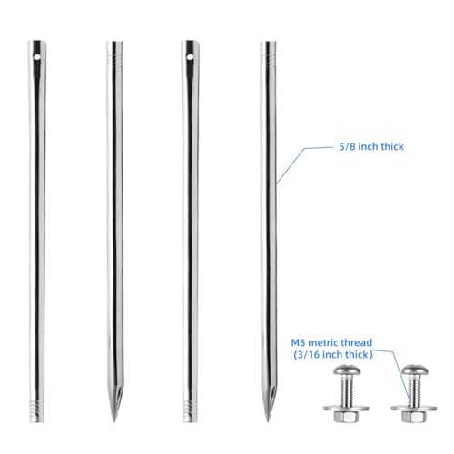 Kichwit 27.6“/2.3ft Metal Stakes for Yard Signs, 5/8 Inch Thick, Stainless Steel, Hardware Included - Image 3
