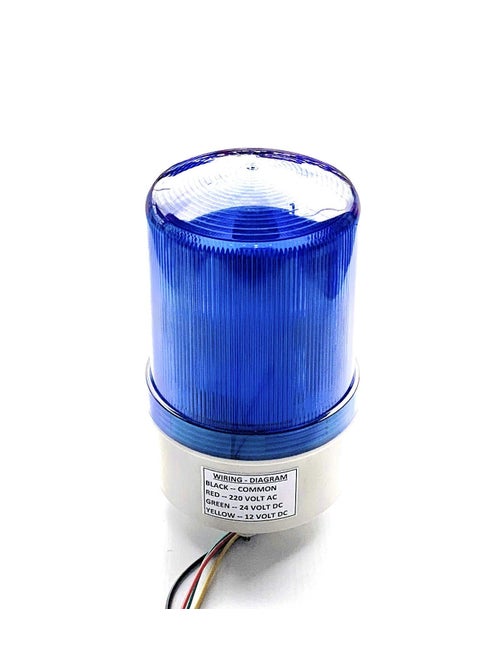 ELECTRRIUS LED Revolving Warning Light with Sound Alarm Buzzer AC 220V DC 12V DC 24V Blue