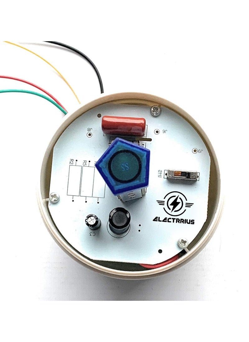 ELECTRRIUS - ELECTRRIUS LED Revolving Warning Light with Sound Alarm Buzzer AC 220V DC 12V DC 24V Blue - Image 1