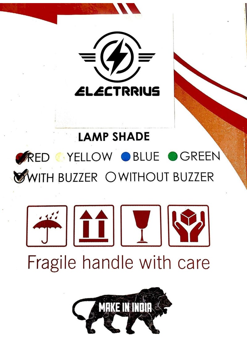 ELECTRRIUS - ELECTRRIUS LED Revolving Warning Light with Sound Alarm Buzzer AC 220V DC 12V DC 24V Blue - Image 1