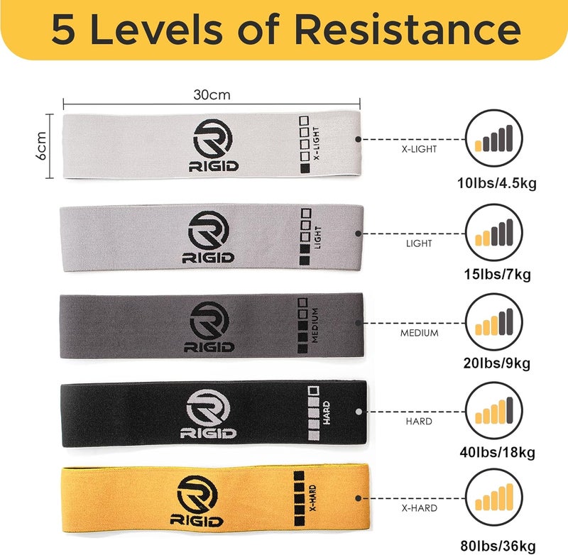 Anti-Slip Hips Bands Set - 5 Resistance Levels for Men and Women - Image 3