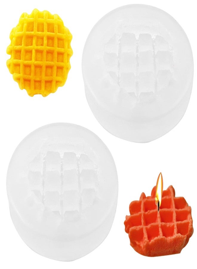 Capiant 2 PACK Waffle Silicone Mold, Waffle-Shape Soap Moulds Artificial, Simulated Waffle Candle Molds, Waffle Bread Silicone Mold Handmade, for DIY Casting Clay Art Crafts Ornament - Image 1