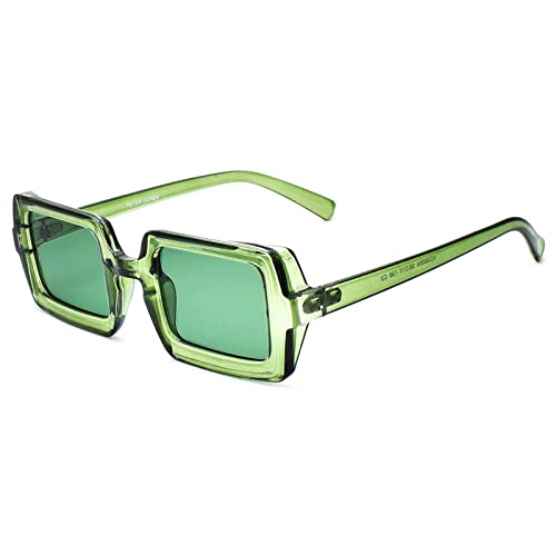Peter Jones UV Protected Stylish Medium Broad Transparent Green Sunglasses for Women/Girls - Image 2