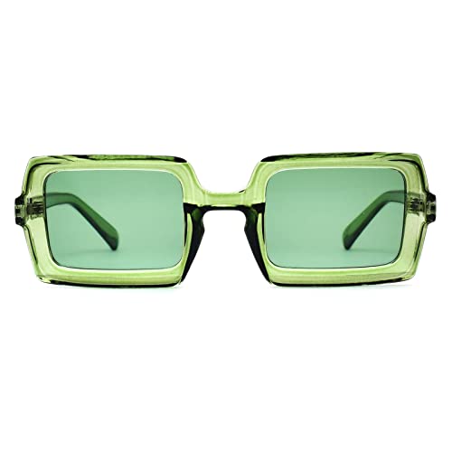 Peter Jones UV Protected Stylish Medium Broad Transparent Green Sunglasses for Women/Girls - Image 3