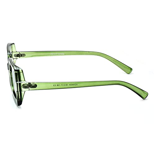 Peter Jones UV Protected Stylish Medium Broad Transparent Green Sunglasses for Women/Girls - Image 5
