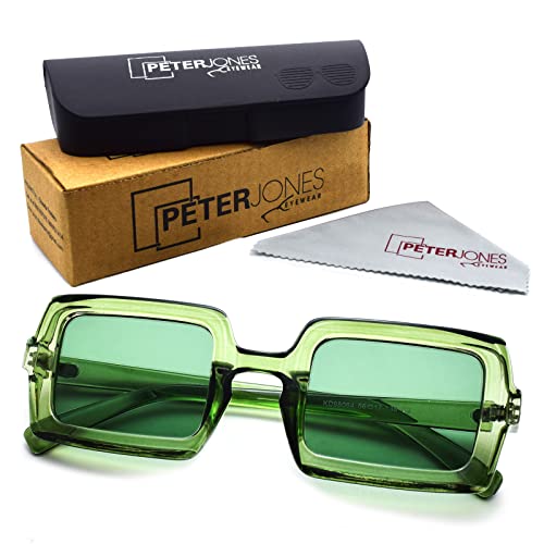 Peter Jones UV Protected Stylish Medium Broad Transparent Green Sunglasses for Women/Girls - Image 4