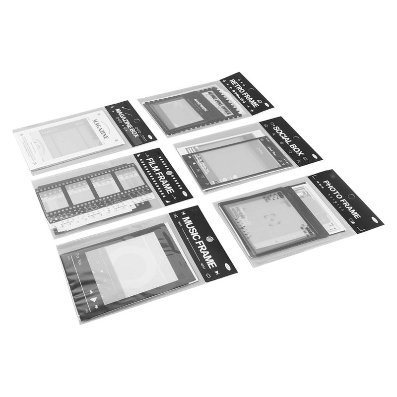 6 Bags Scrapbook Frames Retro Assorted Styles Durable PET for DIY Craft Decoration Photo Frame Stickers for DIY Craft - Image 4