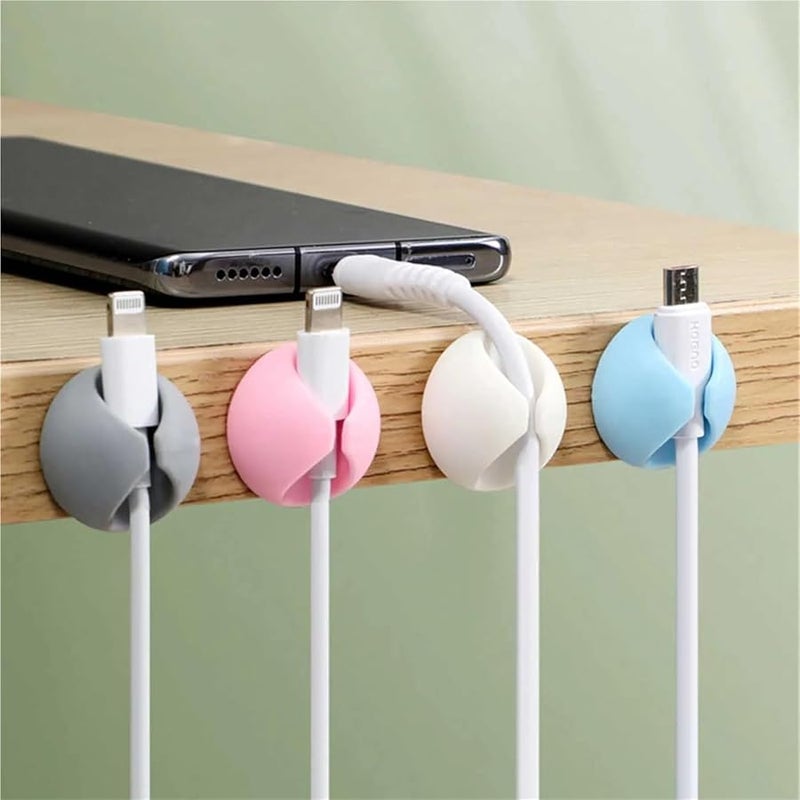 Pink Adhesive Cable Clips 100pcs Cord Organizer Wire Holder Desk Management - Image 3