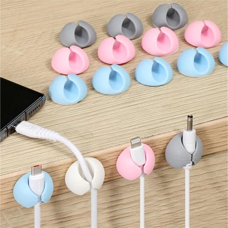 Pink Adhesive Cable Clips 100pcs Cord Organizer Wire Holder Desk Management - Image 5