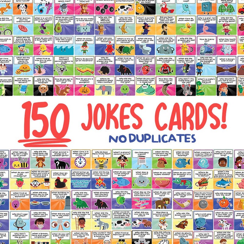 Savoychef 150 Joke Cards for Kids - Lunchbox Notes - Inspirational Motivational Cards for Children - Jokes and Puns for Boys and Girls - Great for Parties, Schools, Bake Sales, Picnics - Image 2