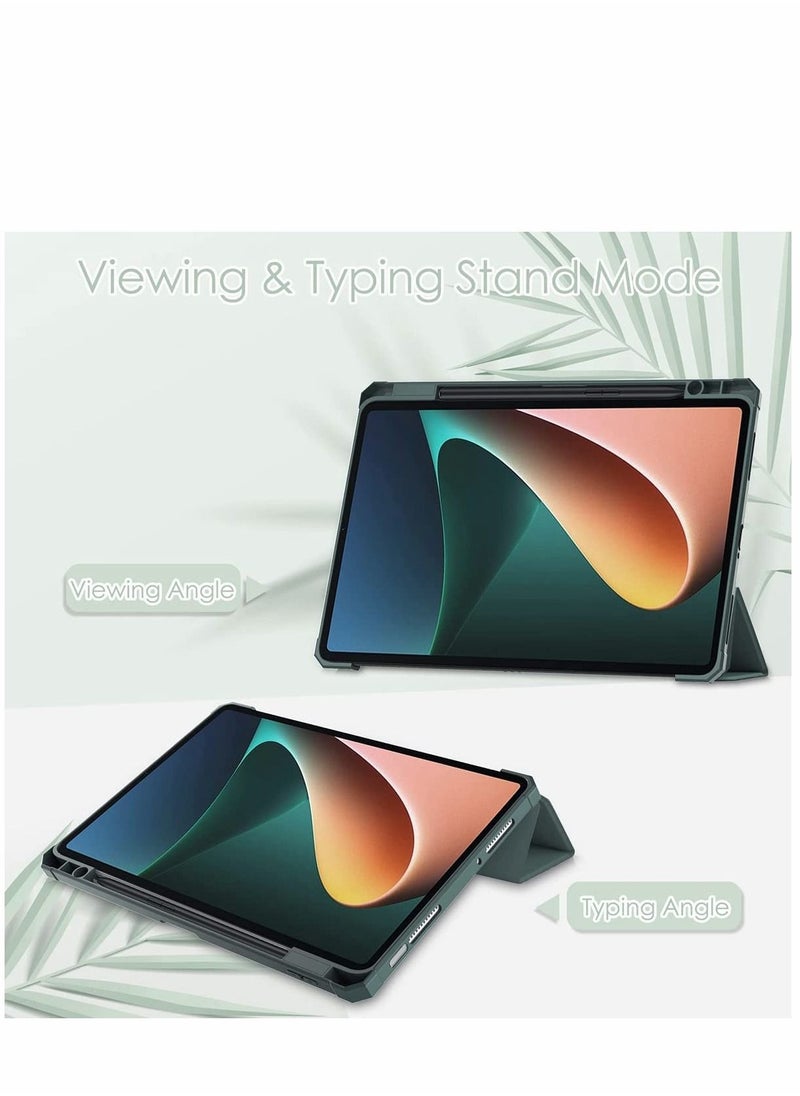 SYOSI حافظة لجهاز Xiaomi Mi Pad 5 / حافظة Pro مقاس 11 بوصة مع حامل قلم رصاص وحامل ثلاثي الطيات مع خاصية الإيقاظ/النوم التلقائي وغطاء خلفي شفاف ذكي  - Image 2