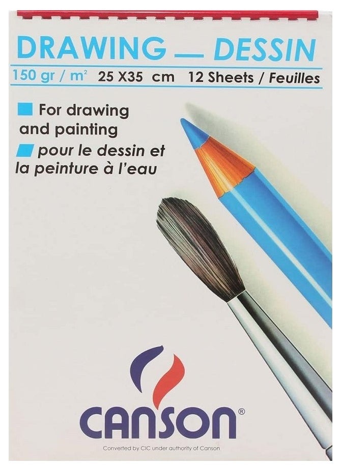 CANSON CANSON Drawing Sketch Paper 25*35 ,12 Sheets, White  - Image 3