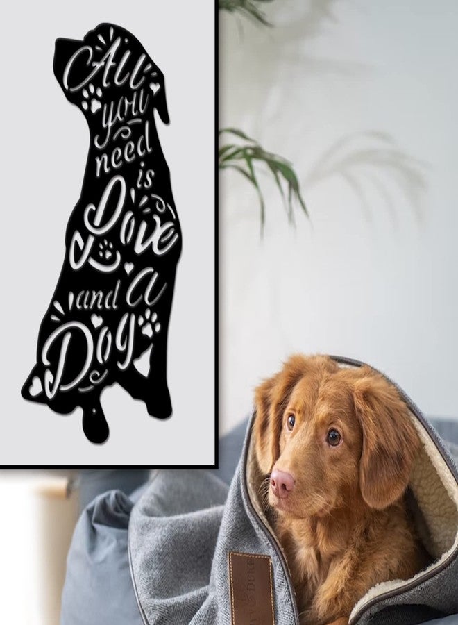 SUPERDANT Metal Dog Wall Art Decor All You Need is Love And a Dog Black Dogs Cutout Metal Wall Decorations for Home Garden Office Living Room Indoor Outdoor Decorations - Image 5