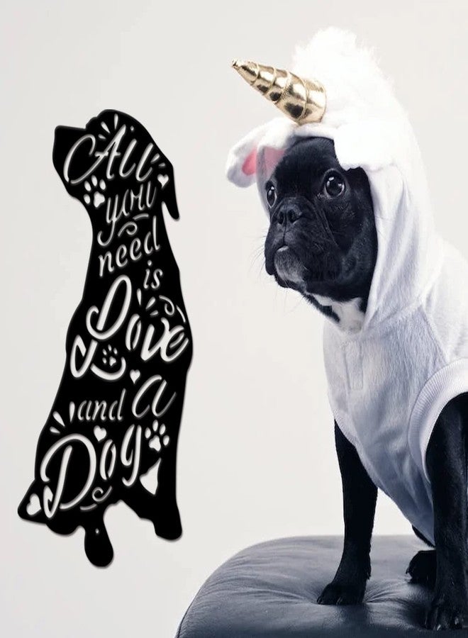 SUPERDANT Metal Dog Wall Art Decor All You Need is Love And a Dog Black Dogs Cutout Metal Wall Decorations for Home Garden Office Living Room Indoor Outdoor Decorations - Image 4