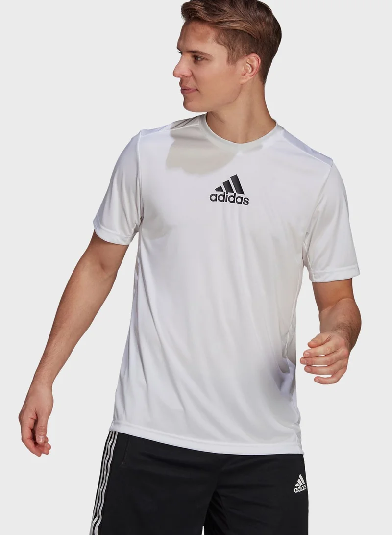 Adidas 3 Stripe Back T-Shirt