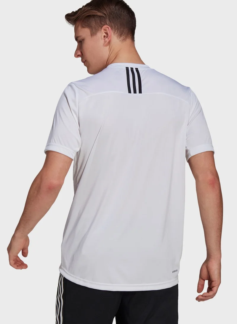 Adidas 3 Stripe Back T-Shirt