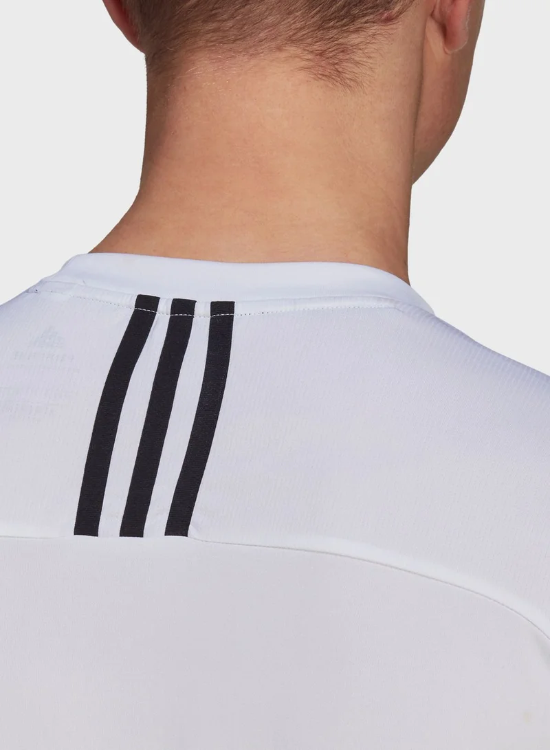 Adidas 3 Stripe Back T-Shirt