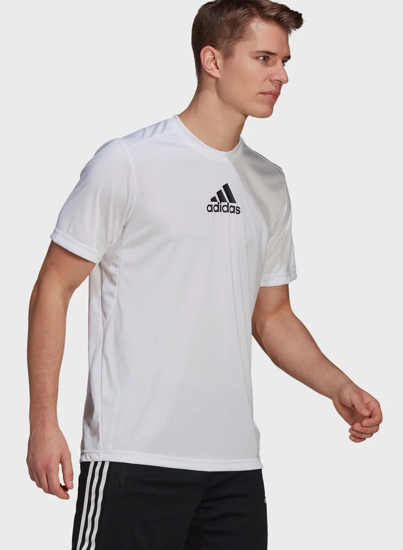 Adidas 3 Stripe Back T-Shirt