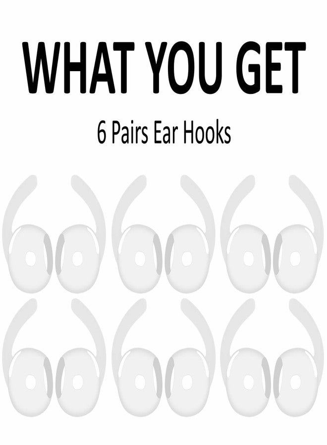 A-Focus Compatible with AirPods 4 Ear Hooks Sport Ear Tips Replacement Anti-Slip Non-Slip Silicone Eartips and Covers Gel Wings Accessories Compatible with AirPods 4th White 6 Pairs - Image 5