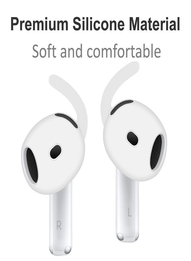 A-Focus Compatible with AirPods 4 Ear Hooks Sport Ear Tips Replacement Anti-Slip Non-Slip Silicone Eartips and Covers Gel Wings Accessories Compatible with AirPods 4th White 6 Pairs - Image 4