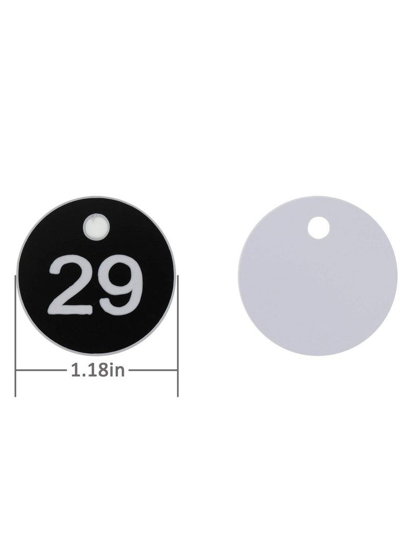 Generic - Plastic ID Number Tags, Engraved Tags Key Tags Without Key Rings for Locker Dorm Hotel Bar Restaurant Club Restaurant Table Numbers (1-50, Black) - Image 1