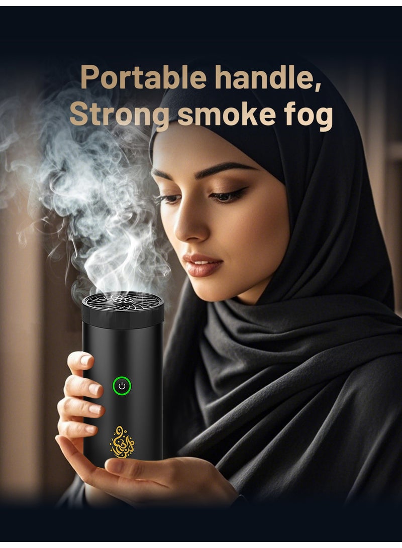بخور مبخرة كهربائية محمولة وقابلة لإعادة الشحن للاستخدام المنزلي والمكتبي، آمنة وخالية من الدخان لنشر الروائح العطرية - Image 4
