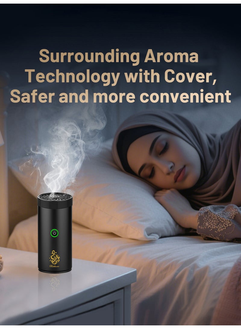 بخور مبخرة كهربائية محمولة وقابلة لإعادة الشحن للاستخدام المنزلي والمكتبي، آمنة وخالية من الدخان لنشر الروائح العطرية - Image 5