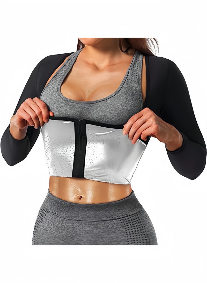 Generic Sweat body shaper jacket hot waist trainer long sleeve zipper shirt workout top
