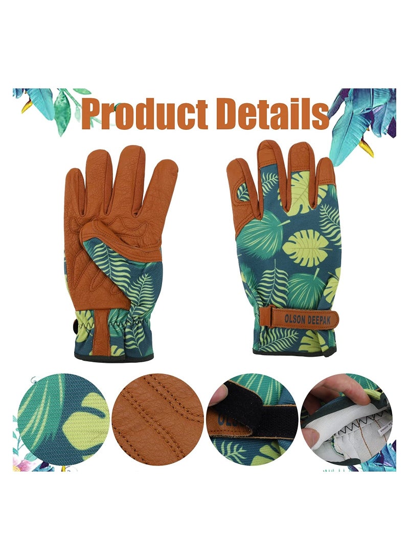 Generic Gardening Gloves, Unisex Heavy Duty Leather Safety Work Gloves, Waterproof Thorn Proof Breathable Gardening Working Gloves for Yard, Cleaning, Fishing, Camping, Brown  - Image 4