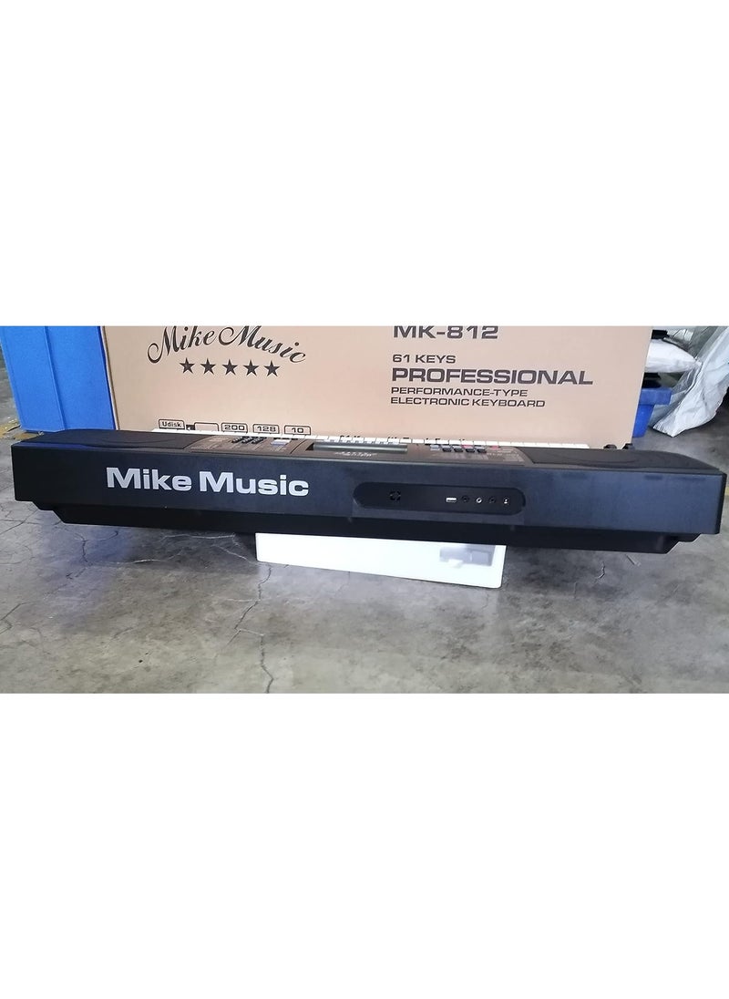 Mike Music - 61 Key Keyboard Piano MK812 Professional Electronic Keyboard Digital Piano Keyboard Electronic Organ Piano with Sheet Music Stand, Power Supply,61 Keys Keyboard Bag - Image 1