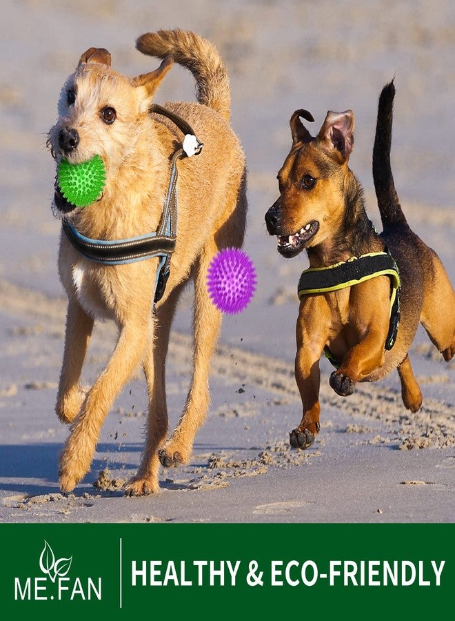 ME.FAN 3.5'' Squeaky Dog Toy Balls [8 Pack] Spiky Dog Balls/Puppy Chew Toys for Cleaning Teeth and Gum Health/Squeaker Ball Toys for Aggressive Chewers - Image 5