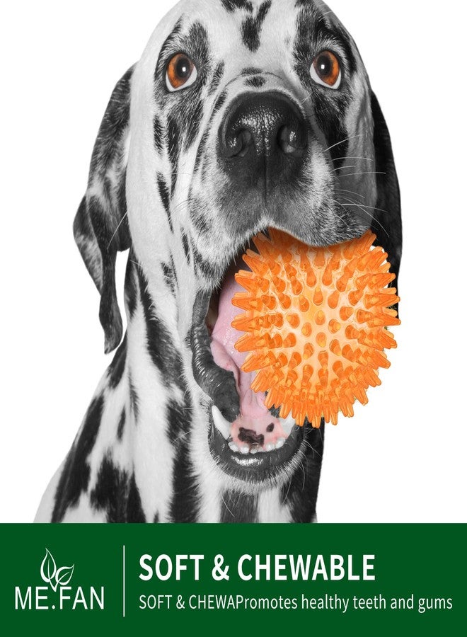 ME.FAN 3.5'' Squeaky Dog Toy Balls [8 Pack] Spiky Dog Balls/Puppy Chew Toys for Cleaning Teeth and Gum Health/Squeaker Ball Toys for Aggressive Chewers - Image 4