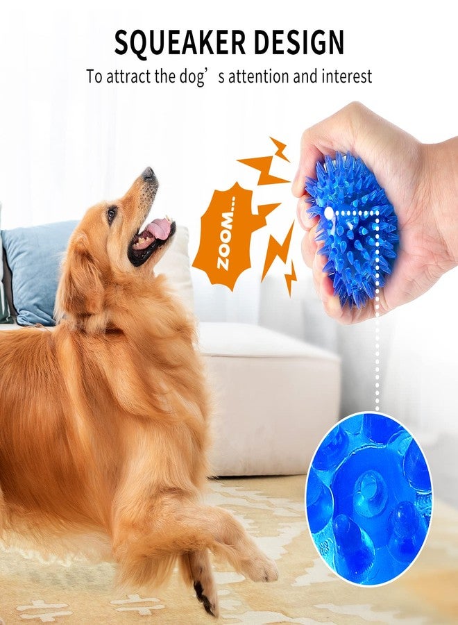 ME.FAN 3.5'' Squeaky Dog Toy Balls [8 Pack] Spiky Dog Balls/Puppy Chew Toys for Cleaning Teeth and Gum Health/Squeaker Ball Toys for Aggressive Chewers - Image 3