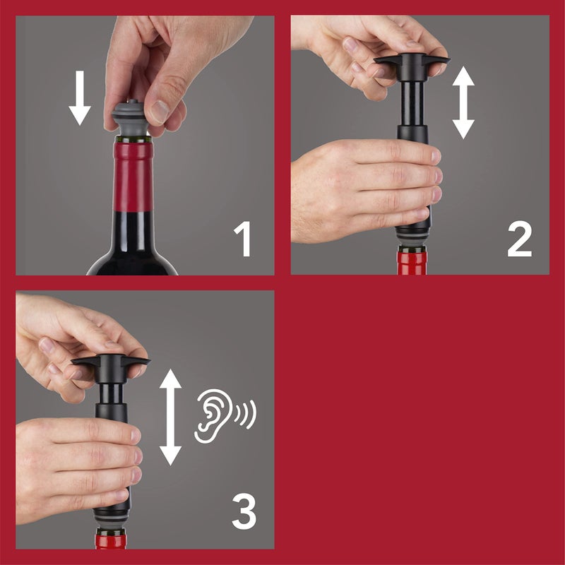 Vacu Vin Wine Saver Vacuum Stoppers - Set of 12 - Gray - for Wine Bottles - Keep Wine Fresh for Up to a Week with Airtight Seal - Compatible with Vacu Vin Wine Saver Pump - Image 5