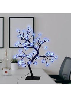 HUMAIZAR HUMAIZAR Bed Side Artificial Tree Lamp Cherry Blossom Silicone Flower 28 Led Lights Ramadan Festival Home Decor Eid Festival Room Decoration Blue Color  - Image 2