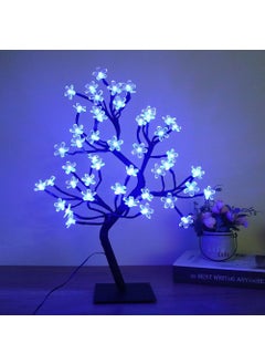 HUMAIZAR HUMAIZAR Bed Side Artificial Tree Lamp Cherry Blossom Silicone Flower 28 Led Lights Ramadan Festival Home Decor Eid Festival Room Decoration Blue Color  - Image 1