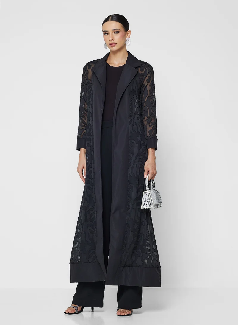 خزانة Sheer Textured Abaya