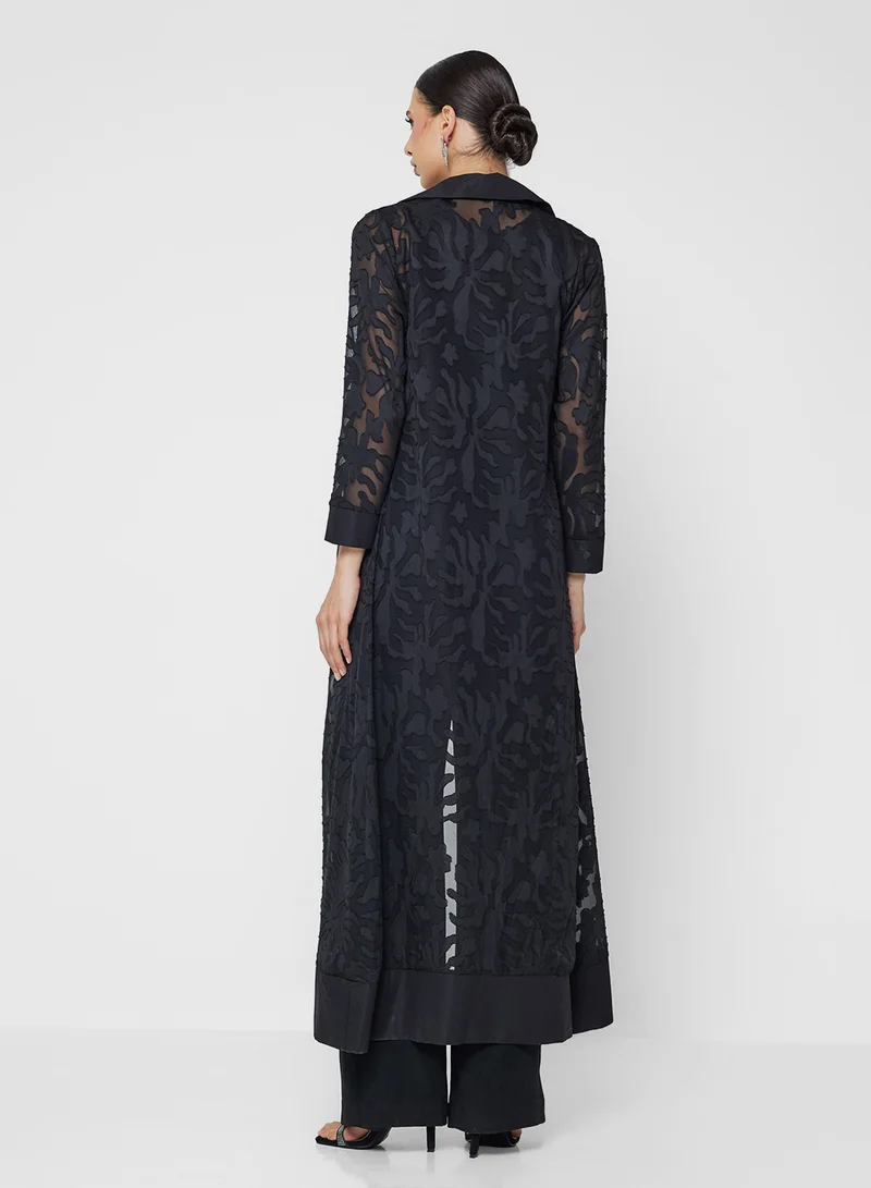 خزانة Sheer Textured Abaya