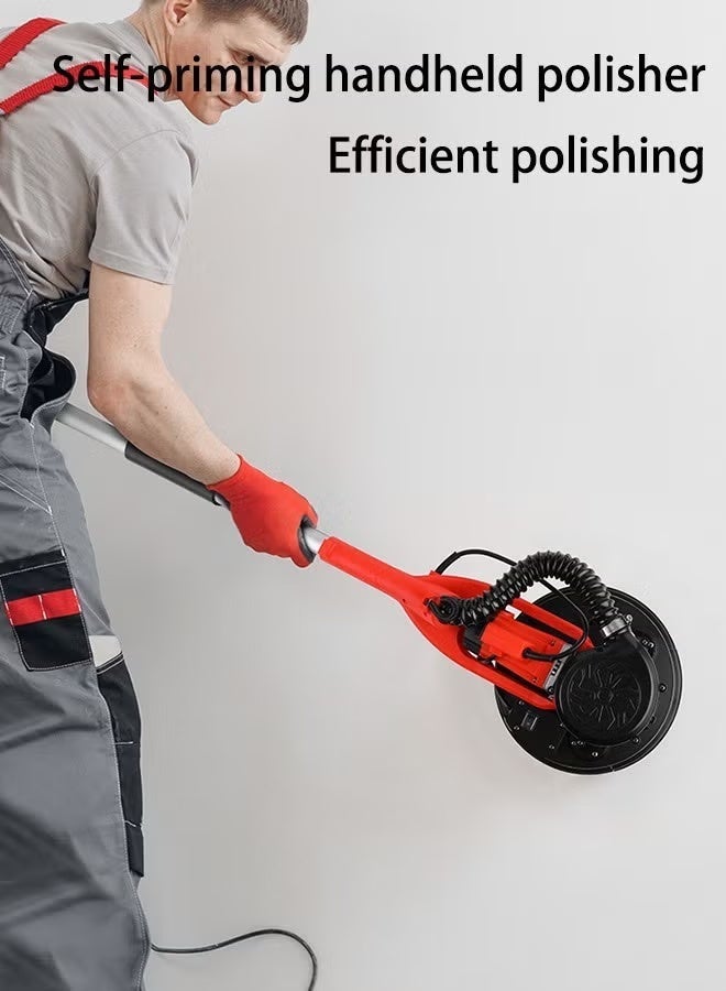 AOTUO Drywall Sander with Vacuum Dust Collector,1980W Sander Tool with 6 Variable Speed 1100-2700RPM, Drywall Sander Sander Tool,Extendable Handle, LED Light,50pcs Sanding Discs, Red - Image 4