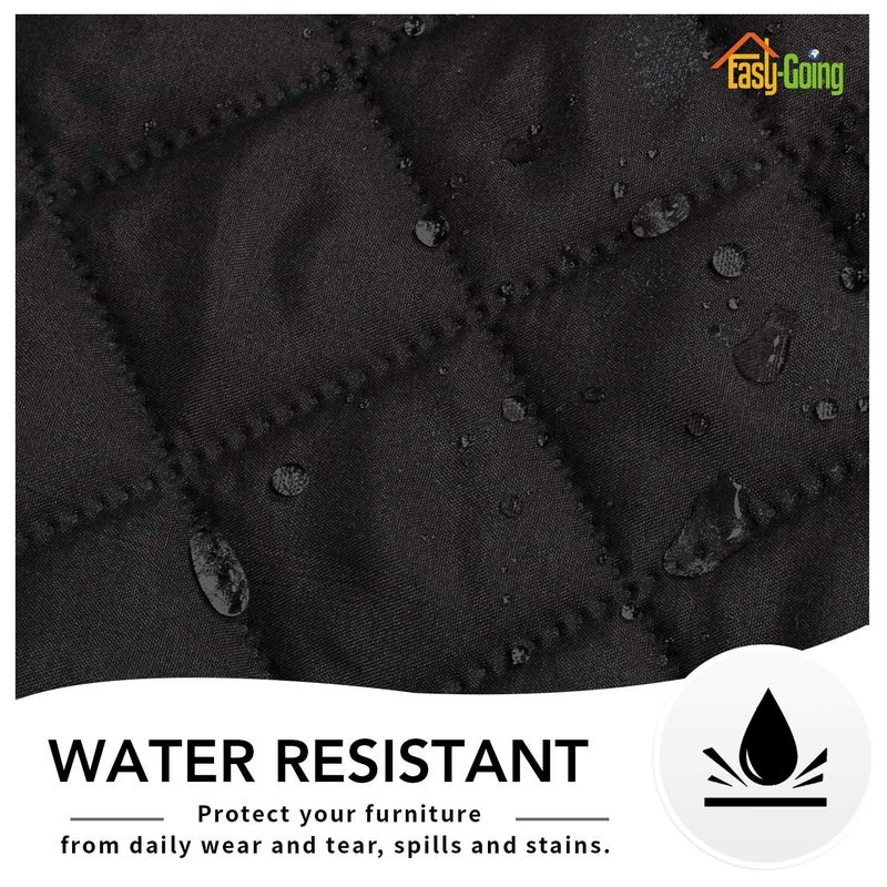 Easy-Going Oversized Recliner Cover Reversible Couch Cover Sofa Cover for Living Room Water Resistant Furniture Protector with Elastic Straps for Pets Dog (Oversized Recliner  Black/Beige)
