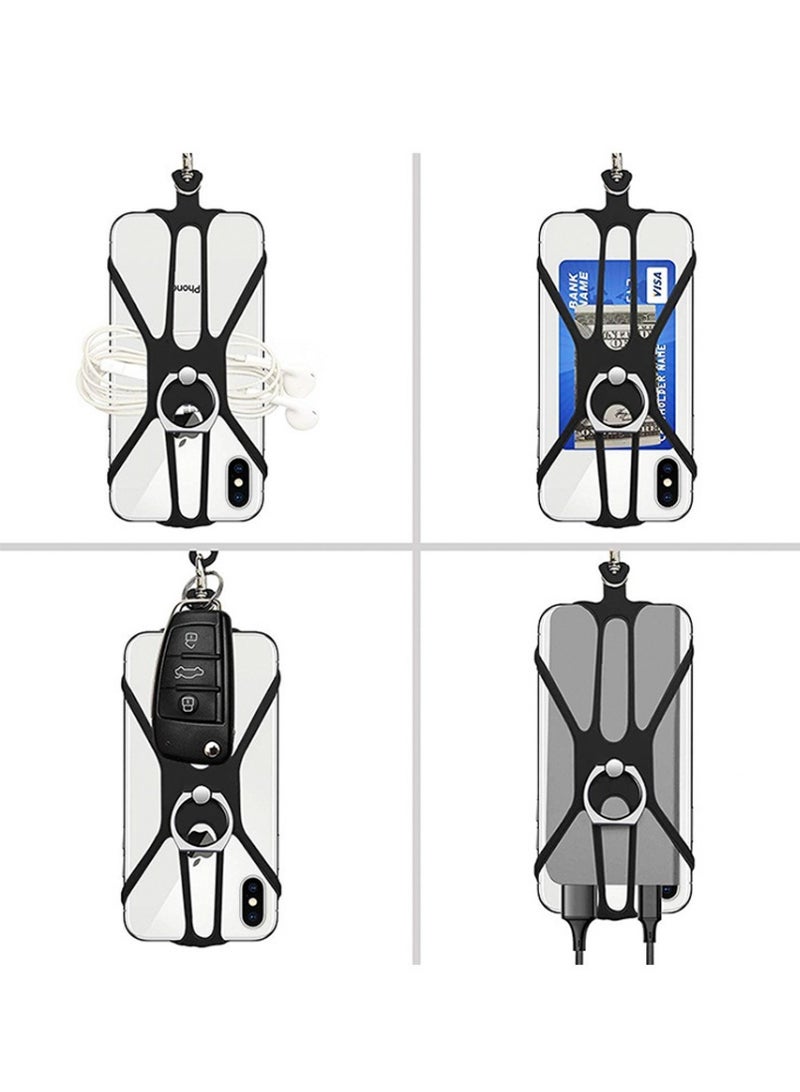 إكس ليفيل حبلان عالميان للهاتف، حزام مضاد للسرقة، حبل متعدد الاستخدامات لأجهزة iPhone 16 و15 ومعظم الهواتف الذكية - أسود. - Image 3